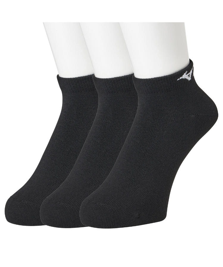 3足組】MIZUNO メンズソックス スニーカー丈 ワンポイント 高